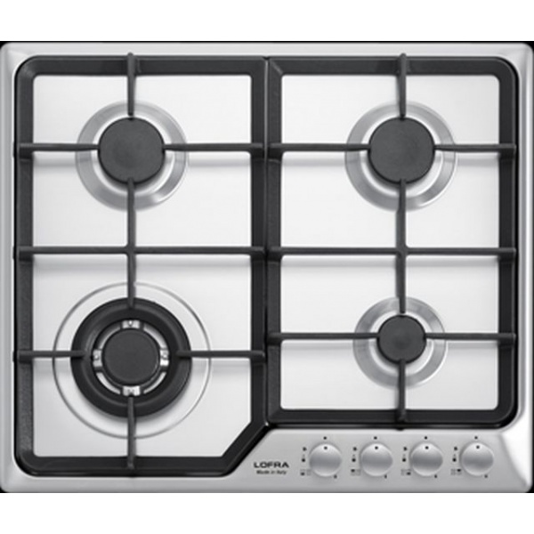 Aragaz Tecnogas P1X66M4VC, 60 cm, gaz, 4 arzatoare, grill, otel inoxidabil