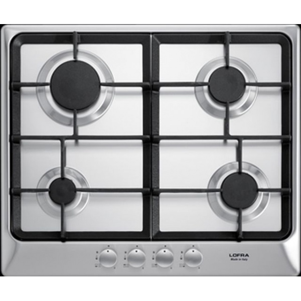 Aragaz Tecnogas P1X66M4VC, 60 cm, gaz, 4 arzatoare, grill, otel inoxidabil