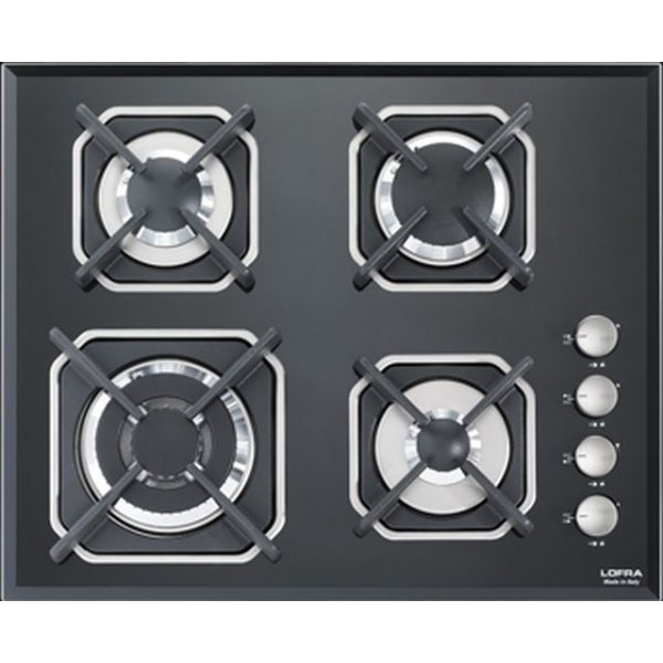 Aragaz Tecnogas P1X66M4VC, 60 cm, gaz, 4 arzatoare, grill, otel inoxidabil