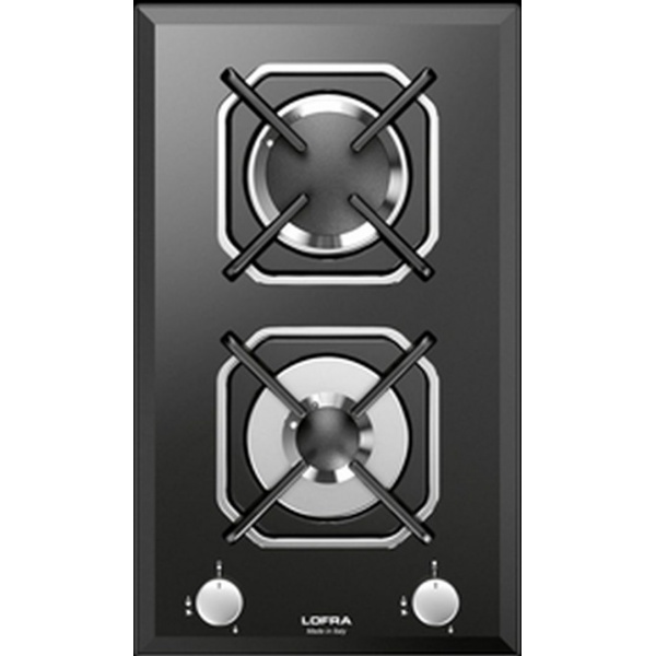 Plita incorporabila Lofra Diadema HGN320, 30 cm, plita gaz, 2 arzatoare,sistem siguranta Stop-Gaz,sticla neagra