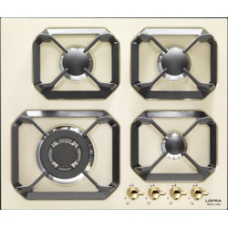 Aragaz Tecnogas P1X66M4VC, 60 cm, gaz, 4 arzatoare, grill, otel inoxidabil