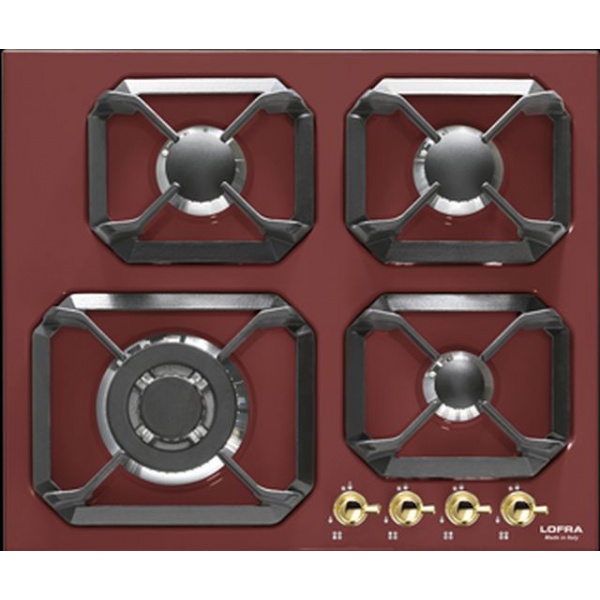 Plita incorporabila Lofra Dolcevita HRR6G0, 60 cm, plita gaz, 4 arzatoare,sistem siguranta Stop-Gaz, rosu