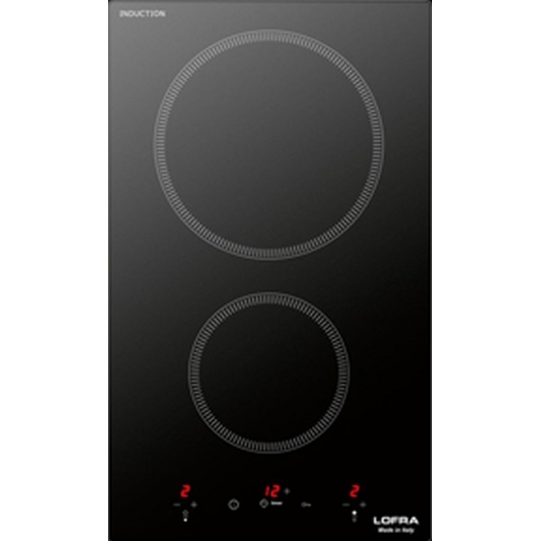 Plita incorporabila Lofra Luna, HIM302, 30 cm, plita inductie, 2 zone gatit, booster, sticla neagra