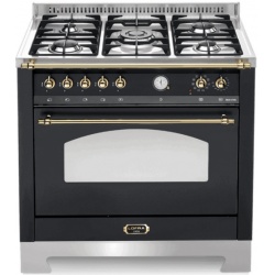 Aragaz Lofra Dolcevita RNMG96GVGT/CI, 90x60 cm, gaz, 5 arzatoare, grill, aprindere electronica, timer, negru mat