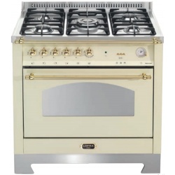 Aragaz Lofra Dolcevita RBIG96GVGT/CI, 90x60 cm, gaz, 5 arzatoare, grill, aprindere electronica, timer, crem