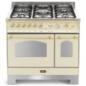Aragaz Lofra Dolcevita RBID96GVGTE/Ci, 90x60 cm, gaz, 5 arzatoare, grill, 2 cuptoare gaz-electric, timer, crem