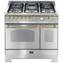 Aragaz Lofra Dolcevita RSD96GVGTE/CI, 90x60 cm, gaz, 5 arzatoare, grill, 2 cuptoare gaz-electric, timer, inox