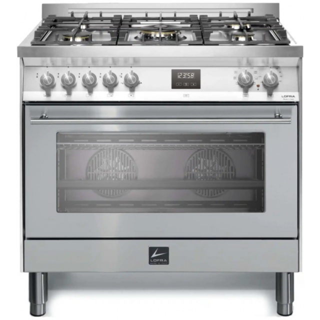 Aragaz Lofra VENEZIA PG96WMFT/AEO, gaz, 90X60cm, 5 arzatoare, grill electric, timer, aprindere electronica, inox