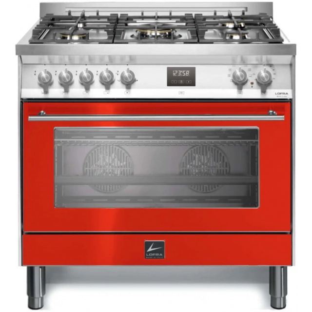 Aragaz Lofra VENEZIA PRG96MFT/5II, 90X60cm, 5 zone cu inductie, cuptor electric , grill, timer, rosu