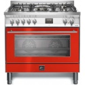 Aragaz Lofra VENEZIA PRG96WMFT/5II, 90X60cm, 5 zone cu inductie, cuptor electric , grill, timer, rosu