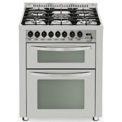 Aragaz Lofra Professional PUD76MFE/Ci, 70x60cm, 5 arzatoare, 2 cuptoare electrice, grill, rotisor, aprindere electronica, inox