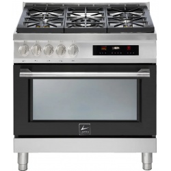 Aragaz Lofra ITALIA ANMG96WMFT/AEO, gaz, 90X60cm, 5 arzatoare, cuptor gaz, grill, rotisor, timer, aprindere electronica, Negru