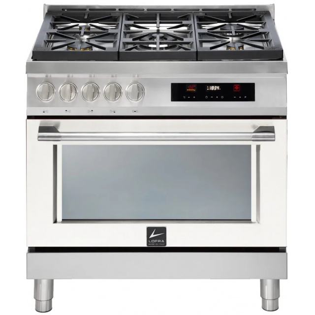 Aragaz Lofra ITALIA ABIG96WMFT/AEO, 90X60cm, 5 arzatoare, cuptor electric, grill electric, timer, aprindere electronica, Alb