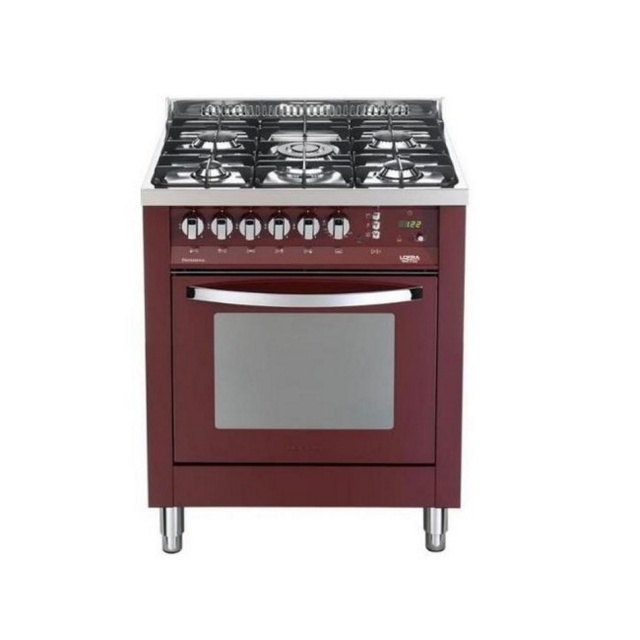 Aragaz Lofra Rainbow PR76GVT/CI, gaz, 70x60cm, 5 arzatoare, grill electric, timer, aprindere electronica, rosu