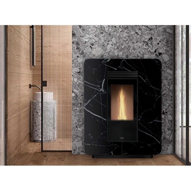 Soba pe peleți KLOVER ASTRA MULTI-AIR GRES,canale de fum autocurățare, inspecție frontală completă WiFi standard