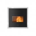 Semineu pe peleți KLOVER PFP 240 GLASS putere 24,00 KW , mașină detașabilă pentru curățare și întreținere