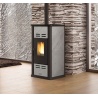 Soba pe peleti ventilata NORDICA SERAFINA PETRA EVO, putere 8,0 kW-N, culoare piatră naturală