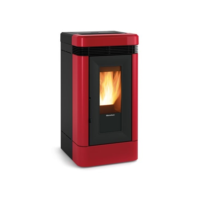 Soba pe peleti ventilata NORDICA LUCIA, putere 12,1 kW-N, culoare bordeaux