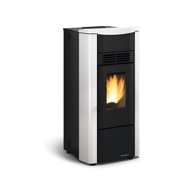 Soba pe peleti cu sistem de conducte NORDICA GIUSY PLUS EVO 2.0, putere 7,5 kW-N, culoare alba
