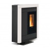Sobă etanșă pe peleți cu sistem de conducte NORDICA SOUVENIR STEEL EVO, putere 10,2 kW-N, culoare alb