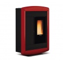 Sobă etanșă pe peleți cu sistem de conducte NORDICA SOUVENIR LUX EVO, putere 10,2 kW-N, culoare bordeaux