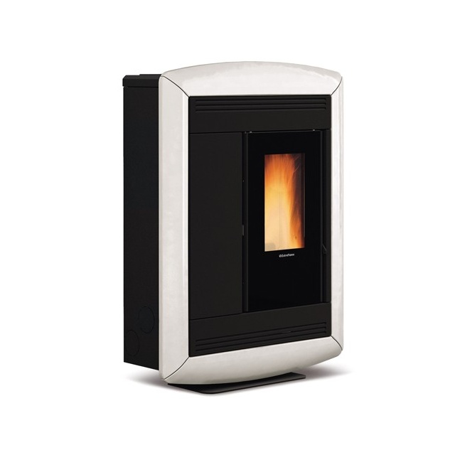 Sobă etanșă pe peleți cu sistem de conducte NORDICA SOUVENIR LUX EVO, putere 10,2 kW-N, culoare alb