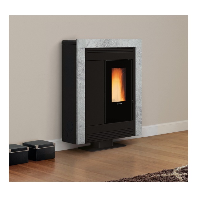 Sobă etanșă pe peleți cu sistem de conducte NORDICA SOUVENIR PETRA EVO, putere 10,2 kW-N, culoare piatra naturala
