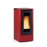 Sobă etanșă pe peleți cu sistem de conducte NORDICA TEOREMA PLUS, putere 12,0 kW-N, culoare piatra bordeaux