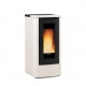 Sobă etanșă pe peleți cu sistem de conducte NORDICA TEOREMA PLUS, putere 12,0 kW-N, culoare ivory