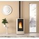 Sobă etanșă pe peleți cu sistem de conducte NORDICA TEOREMA PLUS, putere 12,0 kW-N, culoare ivory