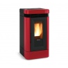 Sobă etanșă pe peleți cu sistem de conducte NORDICA LUCIA PLUS, putere 12,0 kW-N, culoare bordeaux