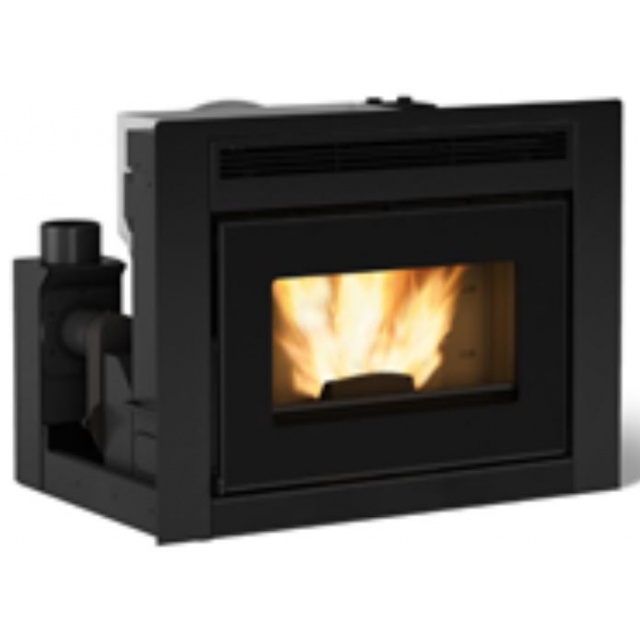 Termosemineu pe peleti ventilat NORDICA COMFORT IDRO L80, putere 19,0 kW-N, culoare negru