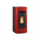 Soba pe peleti cu sistem de conducte NORDICA KLAUDIA PLUS, putere 8,0 kW-N, culoare bordeaux