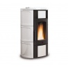 Termosoba pe peleti ventilata NORDICA ISIDE IDRO H15, putere 18,1 kW-N, culoare alba