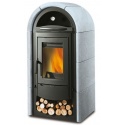 Soba pe lemne NORDICA STEFANY FORNO BII, putere 10,6 kW-N, culoare gri, piatra naturala