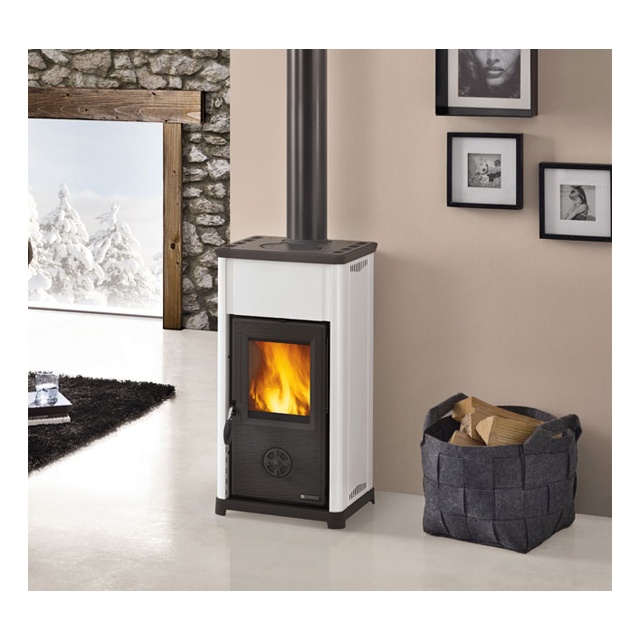 Soba pe lemne NORDICA TEA, putere 6.6 kW-N, culoare alb