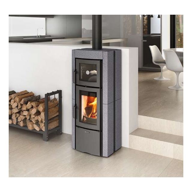 Soba pe lemne cu cuptor de gatit NORDICA ESTER FORNO EVO, putere 8,2 kW-N, culoare piatra naturala