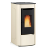Soba pe peleti ventilata NORDICA SABRY 5.0, putere 7.0 kW-N, culoare ivory