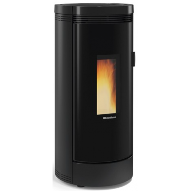 Soba pe peleti ermetica cu sistem de conducte NORDICA DEBBY PLUS EVO, putere 9.0 kW-N, culoare negru