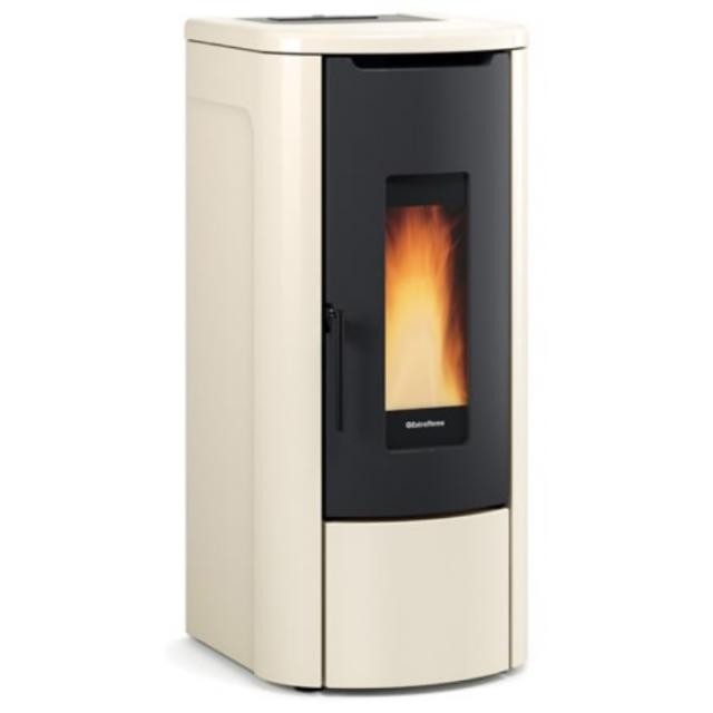 Termosoba pe peleti ermetica si ventilata NORDICA ROSANNA IDRO, putere 14.2 kW-N, culoare ivory