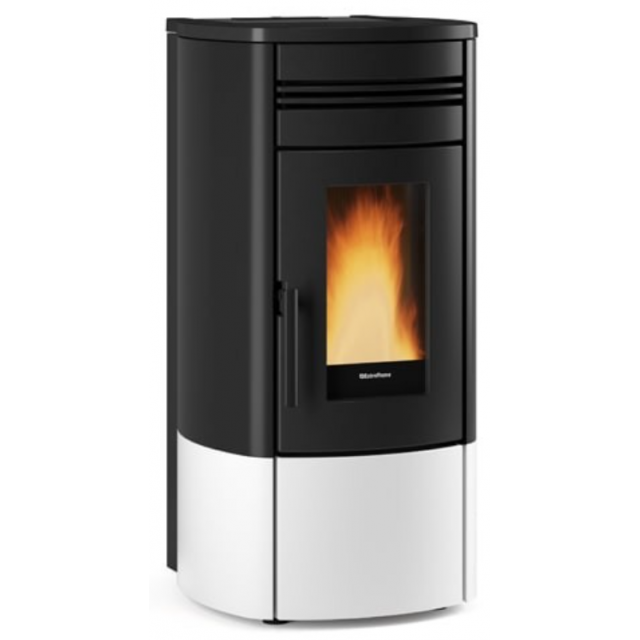 Soba pe peleti etansa cu dubla conducta NORDICA NORIS PLUS, putere 12,0 kW-N, culoare alb