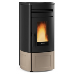 Soba pe peleti etansa cu dubla conducta NORDICA NORIS PLUS LUX, putere 12,0 kW-N, culoare crem