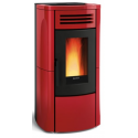 Soba ermetica pe peleti cu sistem de canalizare si doua iesiri diferite NORDICA TERRY PLUS, putere 12,1 kW-N, culoare bordeaux