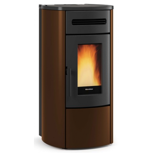 Termosoba pe peleti ermetica si ventilata NORDICA GUENDA IDRO, putere 16.2 kW-N, culoare bronze