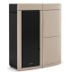 Termosoba cu peleti ermetica ventilata si subtire NORDICA EVELYNE 3 IDRO 2.0, putere 18.0 kW-N, culoare crem