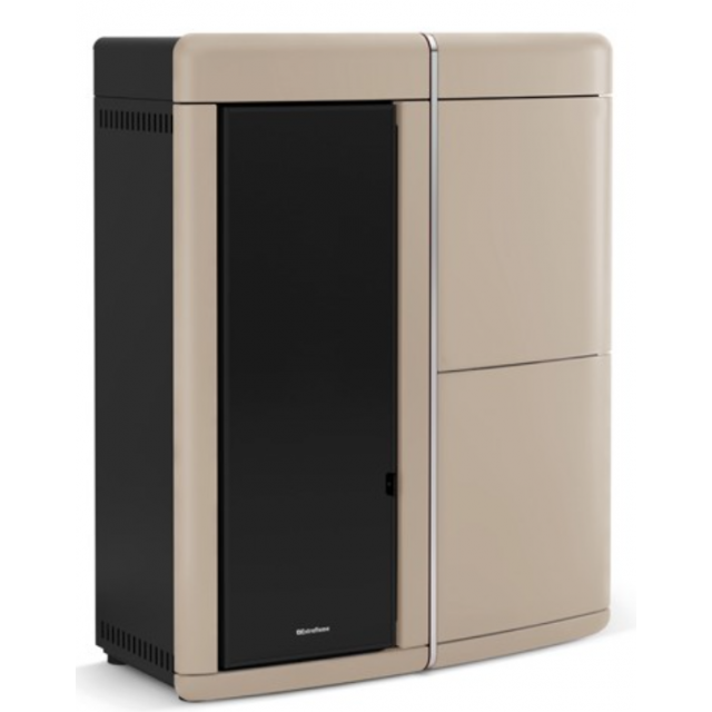 Termosoba cu peleti ermetica ventilata si subtire NORDICA EVELYNE 3 IDRO 2.0, putere 18.0 kW-N, culoare crem