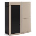 Termosoba cu peleti ermetica ventilata si subtire NORDICA EVELYNE 3 IDRO 2.0, putere 18.0 kW-N, culoare crem