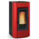 Termosoba pe peleti ventilata NORDICA ISIDORA IDRO H16, putere 18.7 kW-N, culoare bordeaux