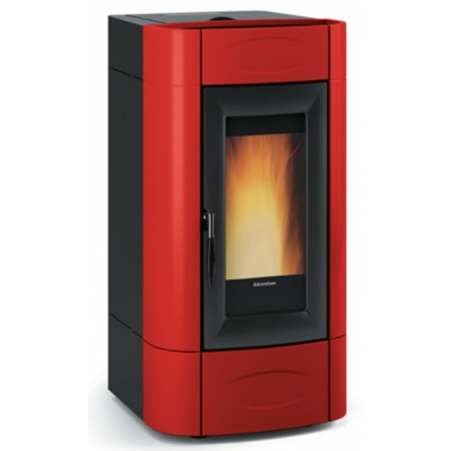 Termosoba pe peleti ventilata NORDICA ISIDORA IDRO H16, putere 18.7 kW-N, culoare bordeaux