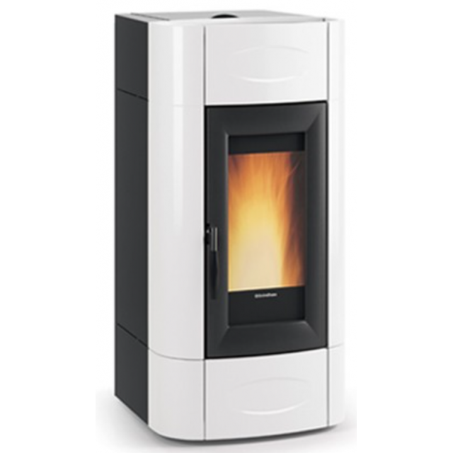 Termosoba pe peleti ventilata NORDICA ISIDORA IDRO H23 5.0, putere 27.6 kW-N, culoare alb